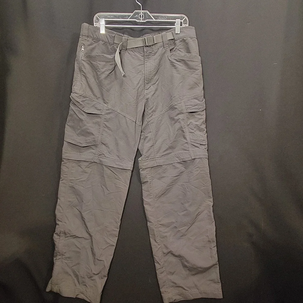The North Face Mens Gray Convertible Cargo Hiking Pants Size L 36x30.5 A4J0